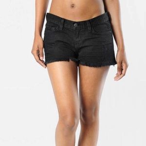 J brand black distressed vixen shorts